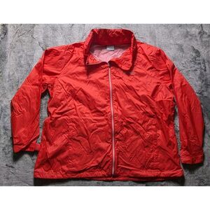 Columbia Full Zip Windbreaker Women's Plus Size 3X Red